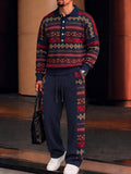 Ethnic Inspired Pattern Polo Shirt and Pants Set