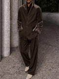 Minimalist Luxury Velvet Panel Blazer and Pants Set