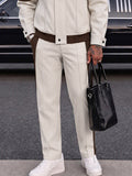 Urban Casual Colorblock Bomber Jacket Pants Set