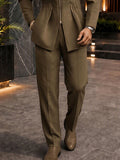 Refined Cinched Waist Mandarin Collar Jacket Set