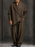 Minimalist Relaxed Fit Toggle Closure Cardigan Set