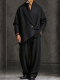 Minimalist Relaxed Fit Toggle Closure Cardigan Set