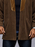 Casual Velvet Collar Corduroy Open Front Cardigan