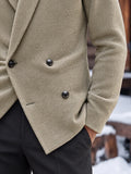 Dressy Casual Double-Breasted Twill Blazer