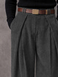 Casual Relaxed Fit Corduroy Suit Pants