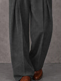 Casual Relaxed Fit Corduroy Suit Pants