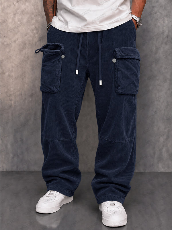 Casual Relaxed Fit Corduroy Cargo Pants