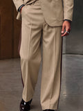 Modern Tailored Collarless Twill Blazer Pants Set