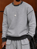 Trendy Casual Contrast Color Sweatshirt and Joggers Set