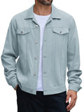 Leisure 100% Cotton Denim Jacket (US Only) Jackets coofandy Light Blue S 
