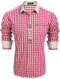 Urban Casual Plaid Shirt Shirts coofandy Red S 