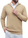 Casual Waffle Polo Sweater (US Only) Sweater coofandy Khaki S 
