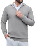 Casual Waffle Polo Sweater (US Only) Sweater coofandy Light Grey S 