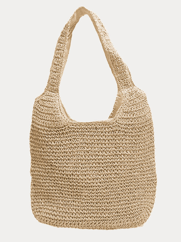 Minimalist Beach Large Woven Straw Shoulder Bag