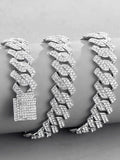 Cuban Link Chain Rhinestone Necklace Necklace coofandy 