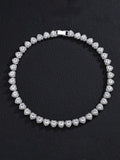 Radiant Hearts Cuba Chain Necklace coofandy Silver One Size (18") 