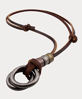 Punk Alloy Leather Pendant Necklace