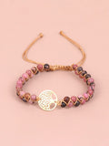 Tree of Life Pendant Woven Bracelet Accessories coofandy PAT3 One Size 