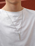 Simple Vertical Bar Pendant Necklace