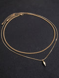 2Pcs Punk Rivet Pendant Necklace Set