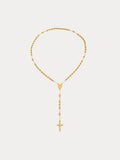 Unique Rosary Cross Pendant Necklace