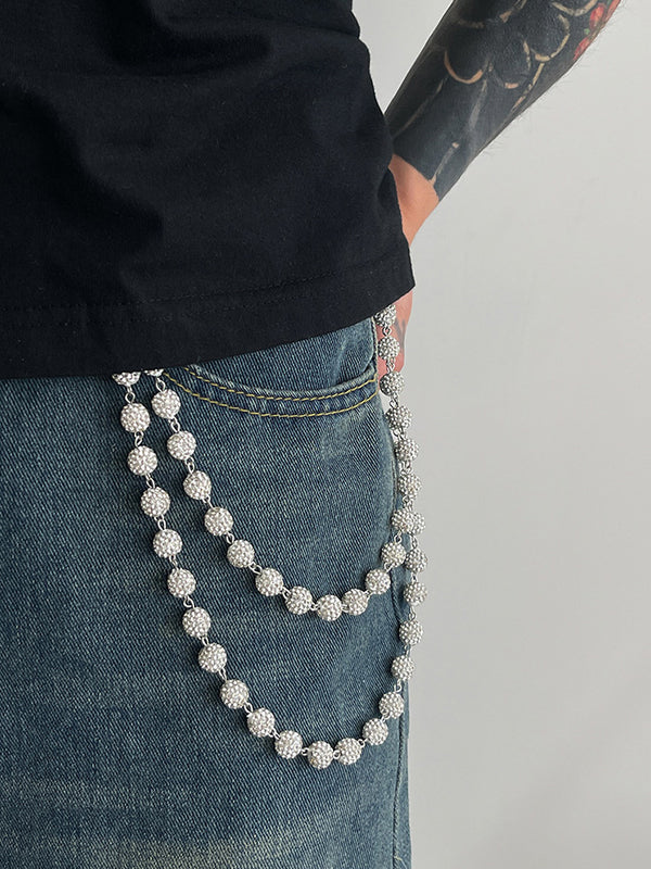 Hip-Hop Street Rhinestone Keychain Wallet Pants Chain