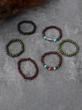 Bohemian Vintage Wooden Beads Bracelet Set