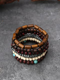 Bohemian Vintage Wooden Beads Bracelet Set