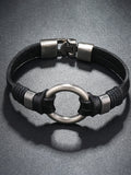 Retro Metal Buckle Leather Bracelet