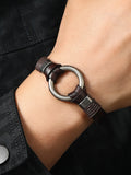 Retro Metal Buckle Leather Bracelet