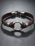 Retro Metal Buckle Leather Bracelet