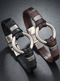 Retro Metal Buckle Leather Bracelet