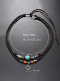 Boho Layered Turquoise Beaded Pendant Necklace