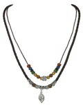 Vintage Style Double Layer Leaf Pendant Necklace