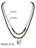 Vintage Style Double Layer Leaf Pendant Necklace