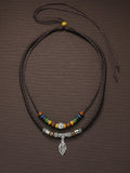 Vintage Style Double Layer Leaf Pendant Necklace