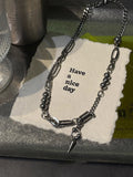 Punk Stainless Steel Rivet Pendant Necklace