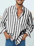 Striped Casual Shirt Shirts coofandy Black M 