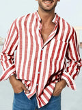 Striped Casual Shirt Shirts coofandy Red M 