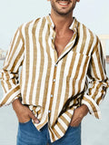 Striped Casual Shirt Shirts coofandy Yellow M 