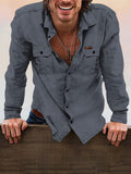 Stylish 100% Cotton Shirt Shirts coofandy Dark Grey M (US S) 