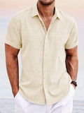 Casual Cotton Linen Shirt Shirts coofandystore Cream S 