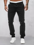 Casual Cozy Solid Pants Pants coofandy Black M 