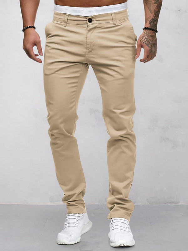 Casual Cozy Solid Pants Pants coofandy Khaki M 