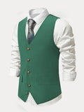 Vintage V-neck Vest Vest coofandy 