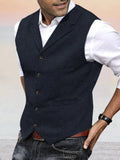 Herringbone Tweed Suit Vest Vest coofandy Dark Blue S 