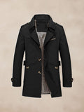 Classic Leisure Trench Coat Coat coofandy Black M 