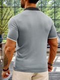 Casual Colorblock Knit Shirt Shirts coofandy 