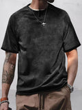 Vintage Tie Dye Printed T-shirt T-shirt coofandy Black S 