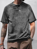 Vintage Tie Dye Printed T-shirt T-shirt coofandy Grey S 